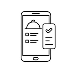 Smartphone displaying meal plan app features and checklist