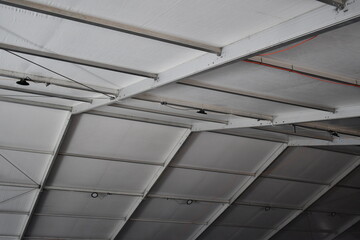 Metal building ceiling. Outdoor event center.