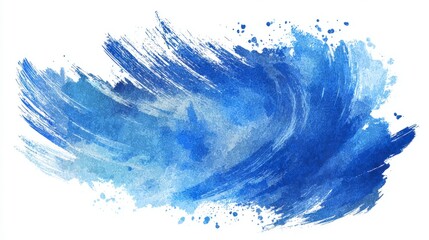 Blue watercolor splash background swirling brush stroke