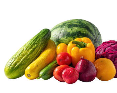 Fresh produce, vibrant colors, diverse selection