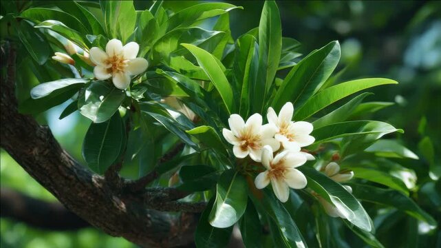 Sweet smelling white blossoms of tree