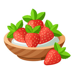 strawberries on a white background