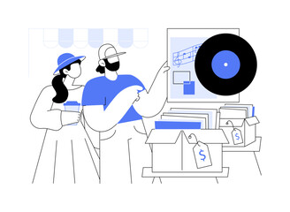 Vinyl market isolated cartoon vector illustrations.