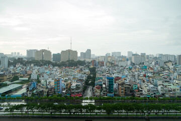 Rainy Day Over Hanoi Urban Skyline