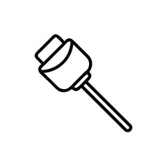 Minimalist outline icon a marshmallow on a stick food sweet