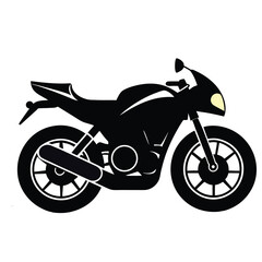 Fototapeta premium Black motorcycle silhouette icon on white background