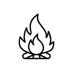 Outline a bonfire with flames on a heat warmth