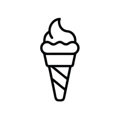 Outline a single ice cream cone on a food dessert