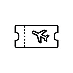 Outline an airplane on a ticket stub travel flight