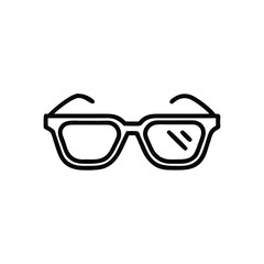 Fototapeta premium Outline eyeglasses with thick frames lenses eyewear spectacle