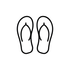 Outline icon a pair flip flops on vector
