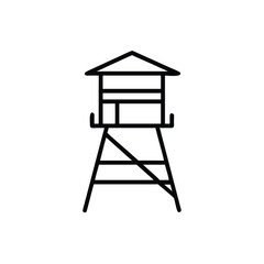 Outline lifeguard tower simple icon beach safety
