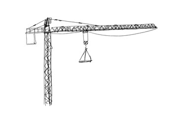 Building crane sketch