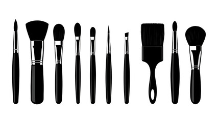 black color Brush stoke silhouette,Brush stoke simple flat vector