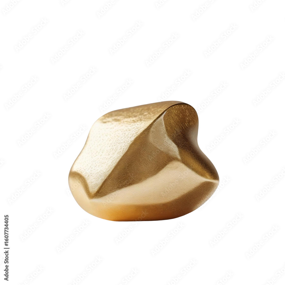 Poster close up view of a folded paper object with tan and white colors on a plain surrounding area on tran