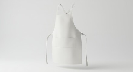 Crisp White Apron: Culinary Cleanliness in a Minimalist Studio Setting