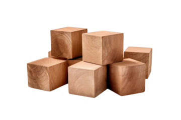 Natural wood blocks with sharp edges