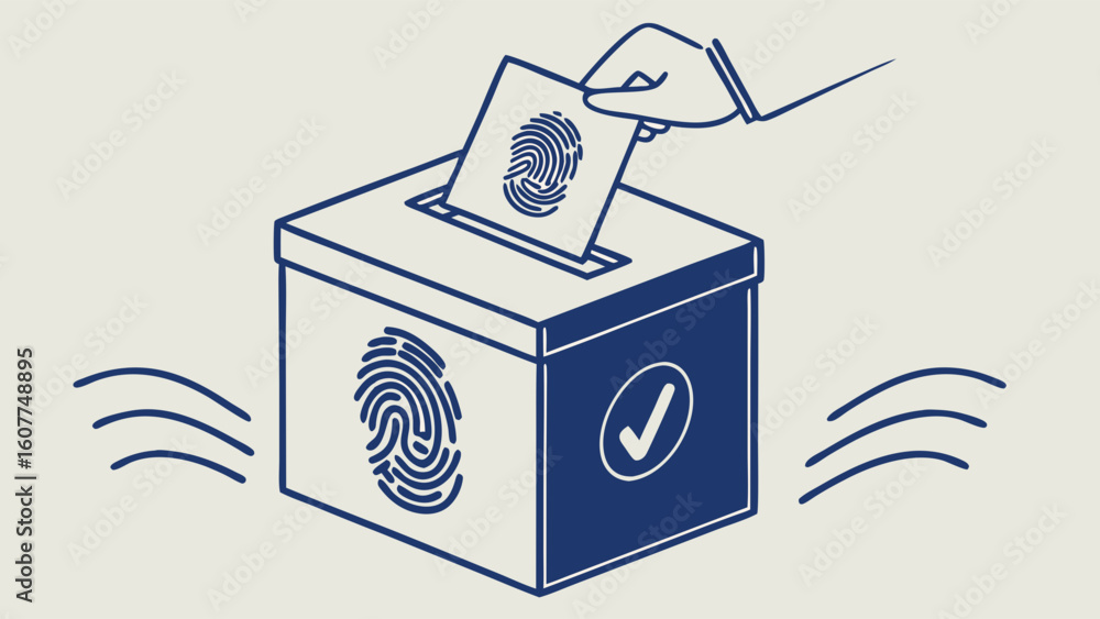 Aufkleber secure biometric voting system with fingerprint verification for election integrity and digital demo