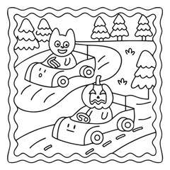 Halloween Bold and Easy Coloring Pages for Kids: Fun and Spooky Halloween Illustrations with Pumpkins, Ghosts, Bats, Witches, and More for Toddlers and Children