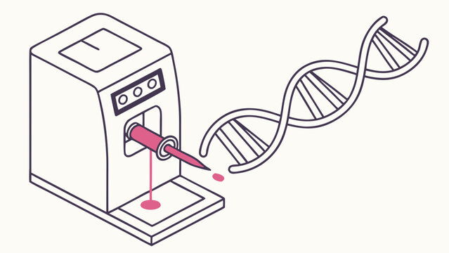 dna analysis machine with pink liquid clip art preview