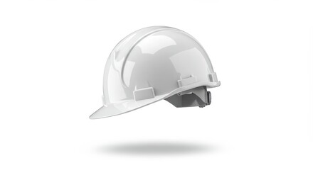 Fototapeta premium Isolated White Hard Hat: Safety and Protection Gear on White Background