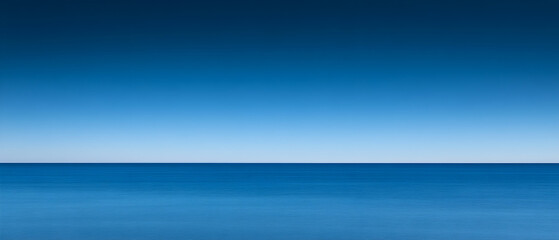 Ocean and sky meeting at the horizon.