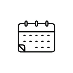 Outline icon a calendar with three rings grid symbol schedule