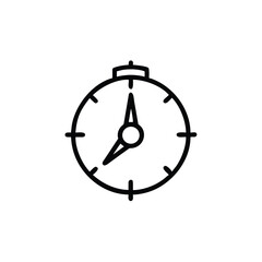Outline a clock with hands pointing to 7 50 time watch