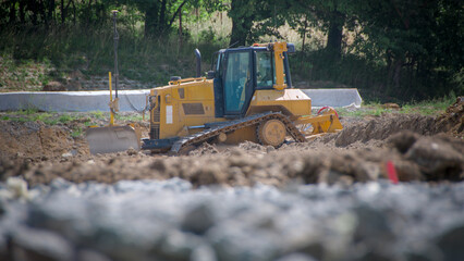 crawler bulldozer at construction site
