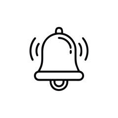 Outline bell ringing icon with sound waves on notification