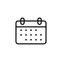 Outline calendar icon with rounded corners dots symbol graphic