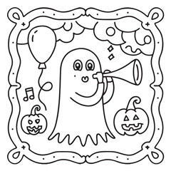 "Halloween Bold and Easy Coloring Pages – Cute and Spooky Pumpkins, Ghosts, Witches, Cats & More | Simple Line Art for Fun Coloring"