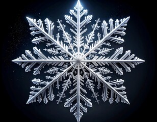 Detailed snowflake, intricate patterns