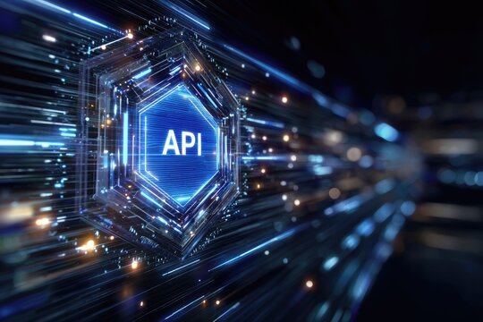 Api concept structure: data exchange, software bridge, system integration, command protocol, digital connection, interface rule, function call, code layer, access point, network route, service logic