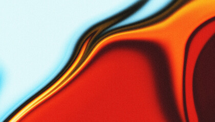 Abstract composition showing vibrant colors and flowing patterns with grainy texture in the background