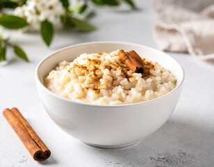 Minimalist Arroz con Leche on Stone Surface