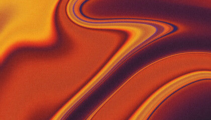 Abstract textural composition featuring swirling lines in warm tones of orange, yellow, and purple