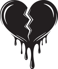 vector illustration of Broken heart or dripping effect