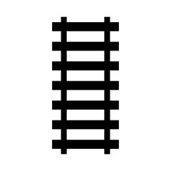 seamless railway line icon. train tracks silhouette