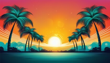 Obraz premium background with palm trees