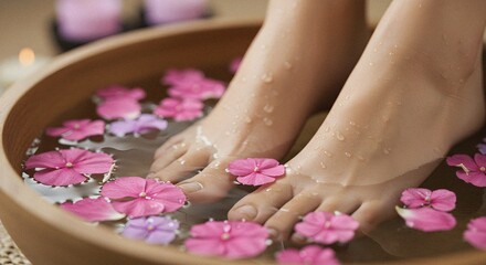 Relaxing Foot Spa with Floral Accents