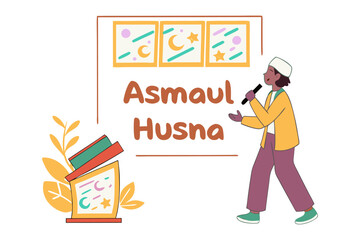 Smiling muslim man in traditional attire holding a clipboard with the word uszid clearly visible