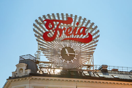 Freia Chocolate Sign: Iconic Rooftop Landmark in Oslo's Cityscape