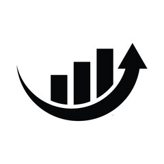 Business Statistics Symbol, Abstract Round Bar Chart Vector