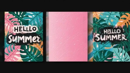 Retro Hello Summer vibe poster design template