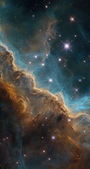Cosmic Nebula Star Formation, Deep Space, Celestial Cloudscape, Background Stars, Science Poster