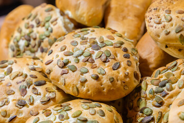 buns fresh with seeds morning pastries for breakfast