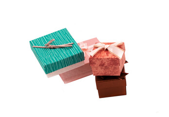 assorted giftbox long and square blue and purple on a white background