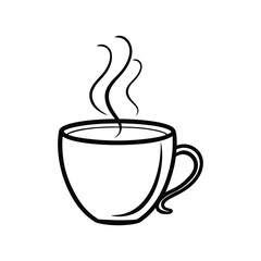 Obraz premium coffee cup icon line art on white background