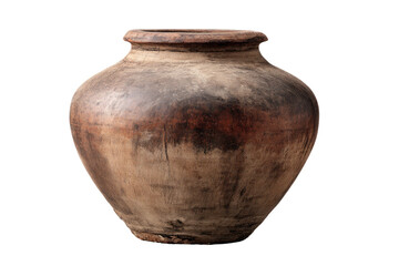 Earthenware jar, rustic, aged, rounded form